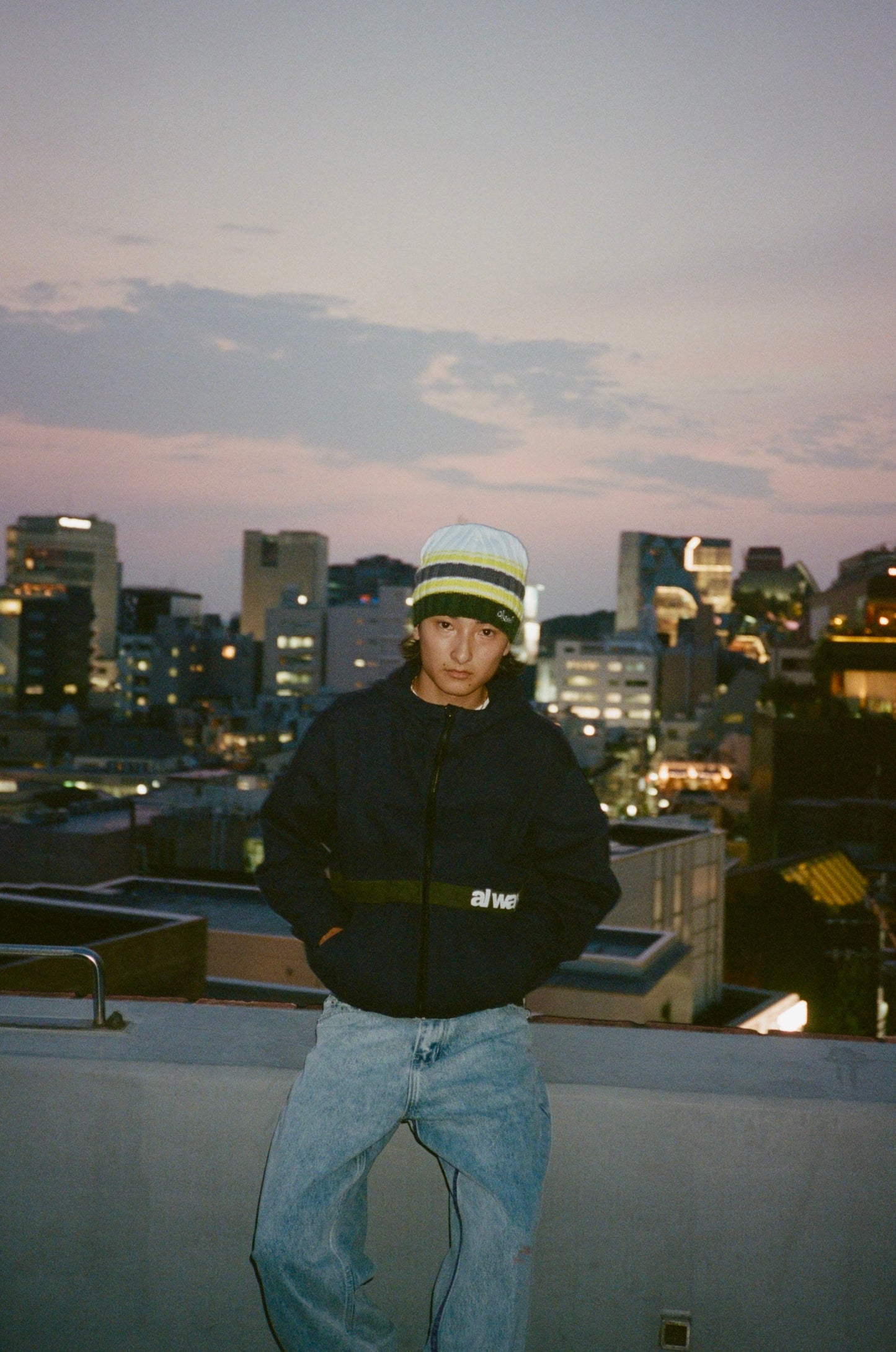 6 pocket canvas bomber jacket - navy