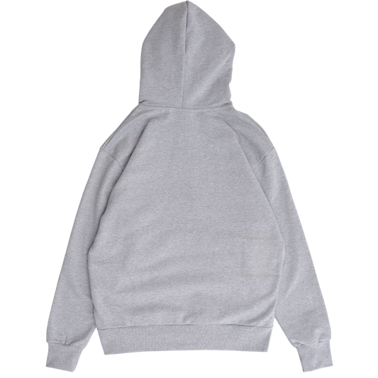 3116 applique zip up hoodie - grey