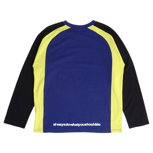 animal panelled longsleeve tshirt - navy