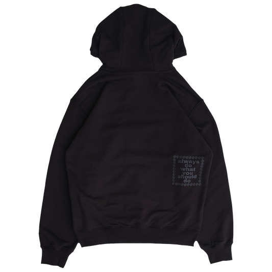 stencil applique hoodie - black