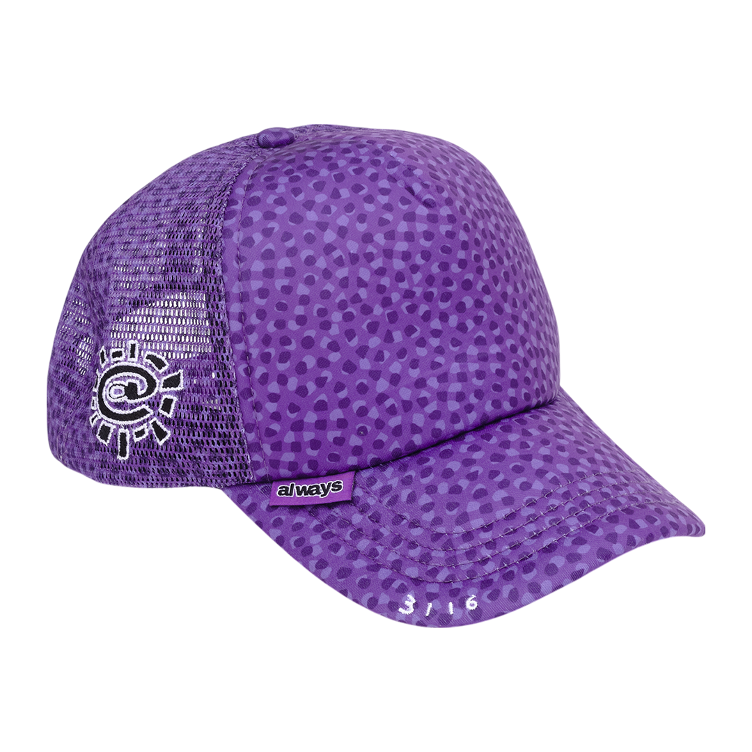 coral pattern trucker cap - purple