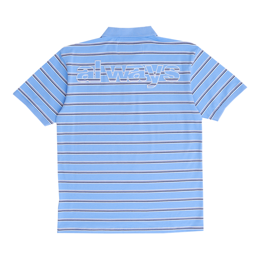 educated applique polo shirt - blue/white