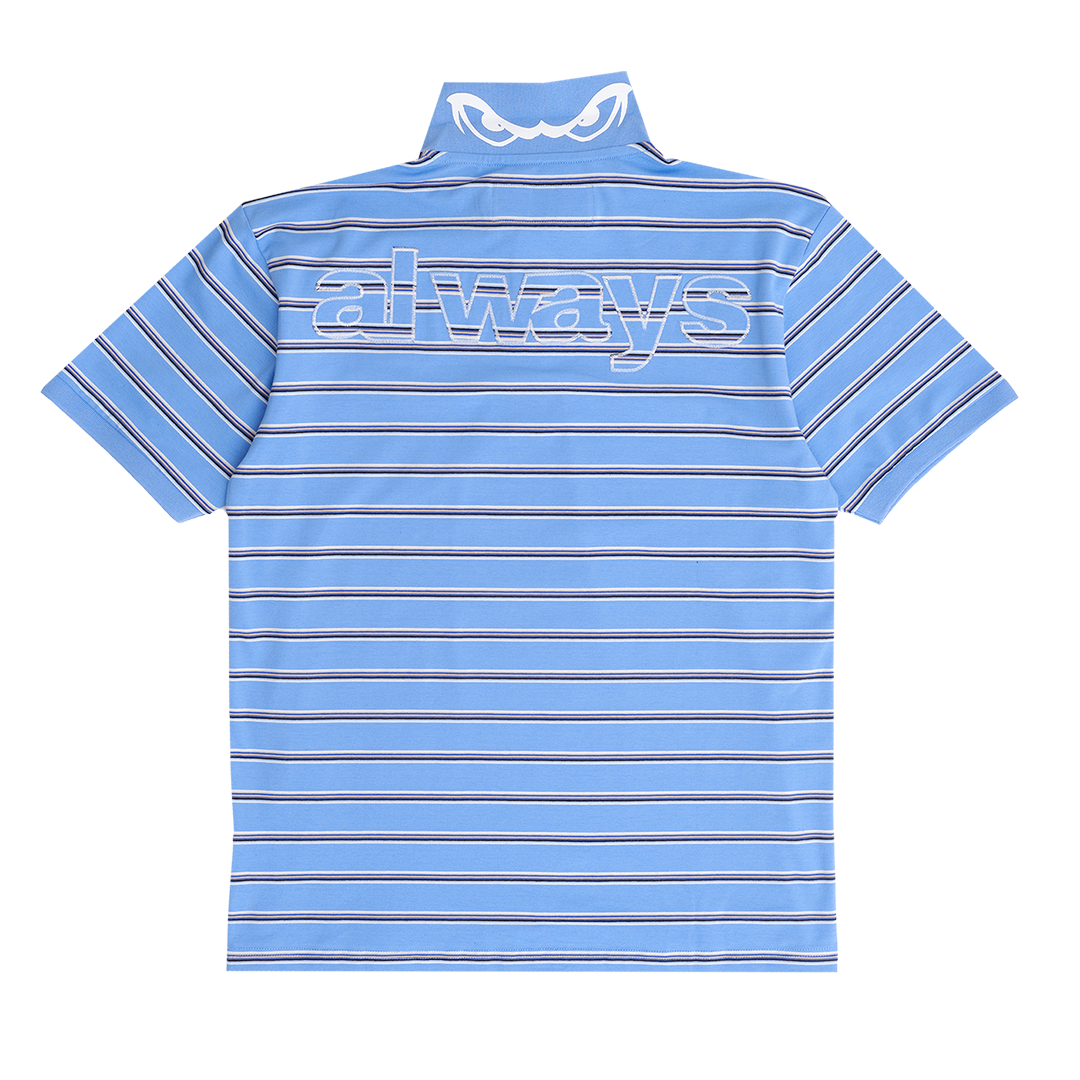 educated applique polo shirt - blue/white