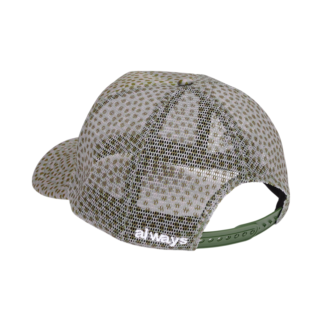 coral pattern trucker cap - green