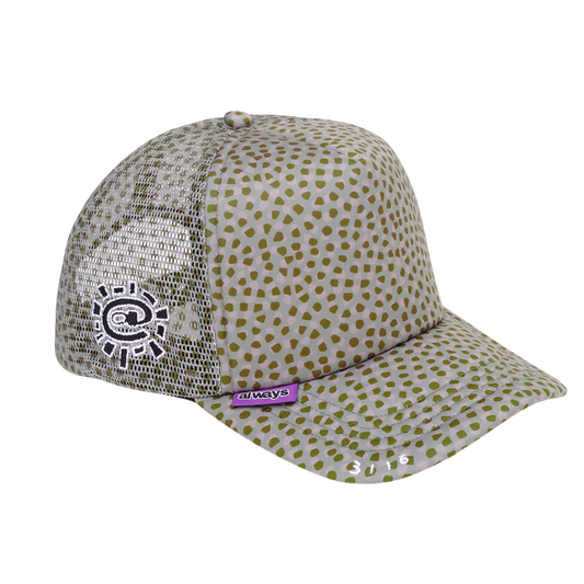 coral pattern trucker cap - green
