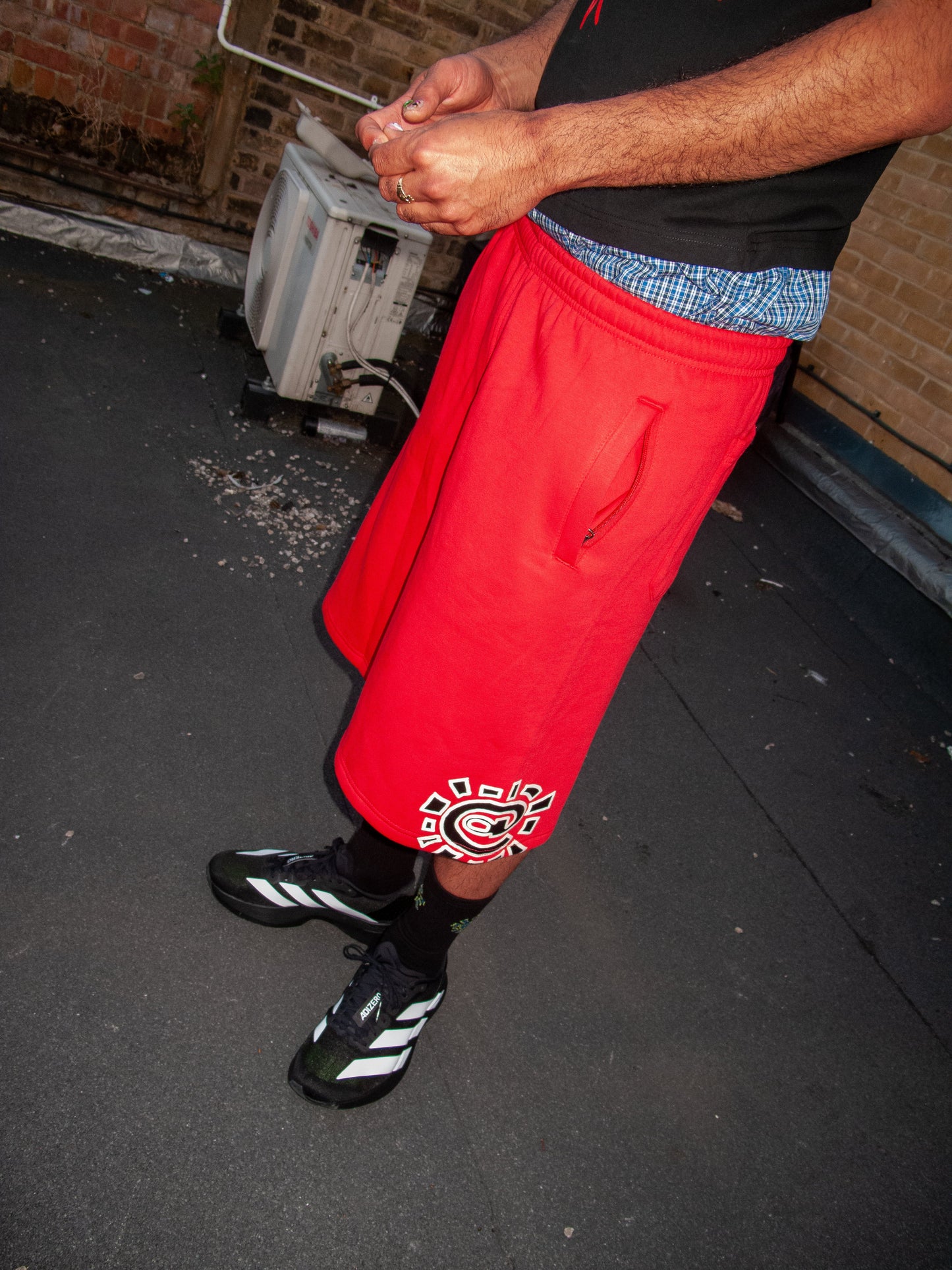 relaxed @sun jogger shorts - red