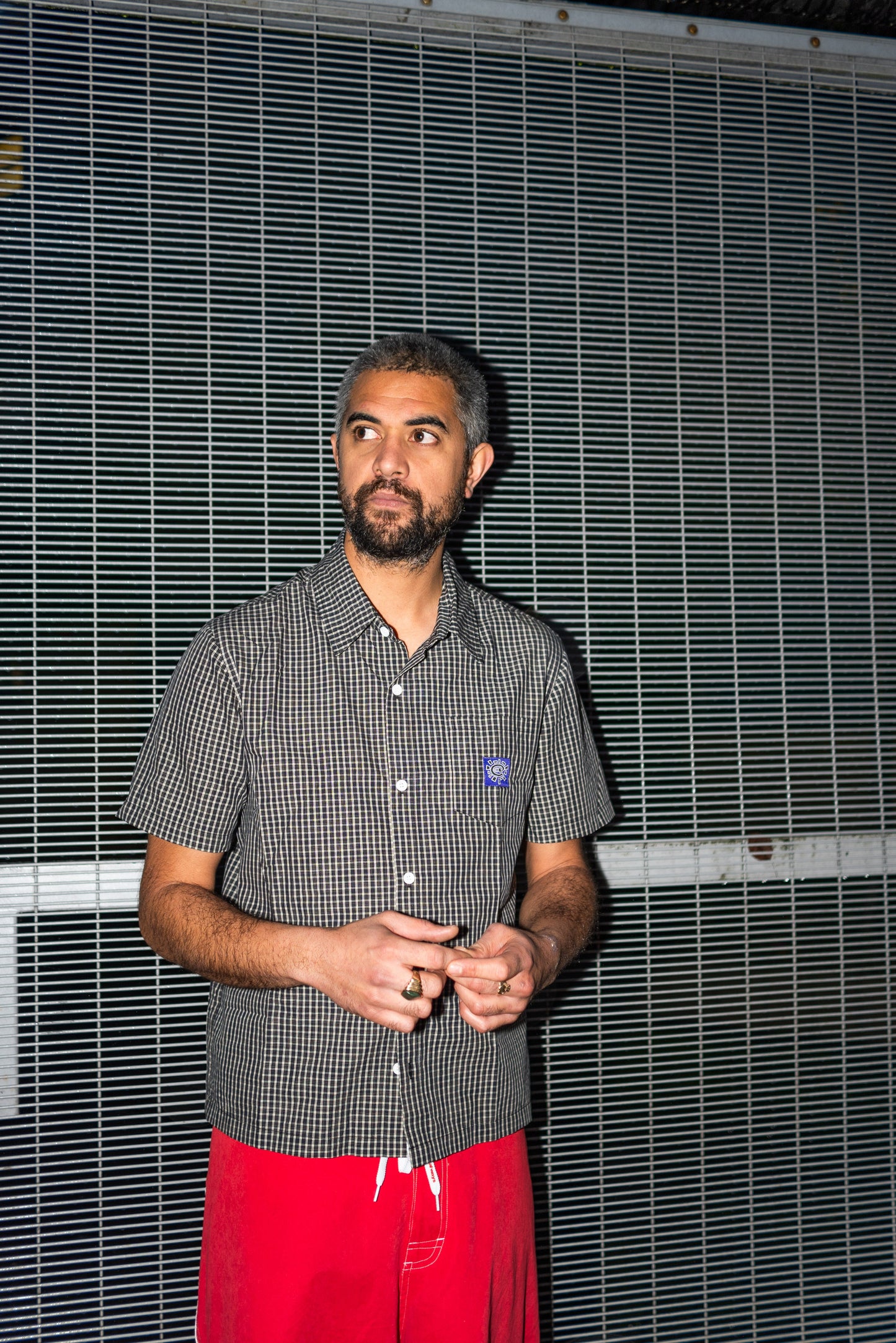 criss cross purple label shirt - black/white