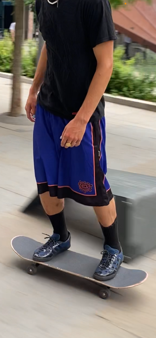 court short - royal blue / orange