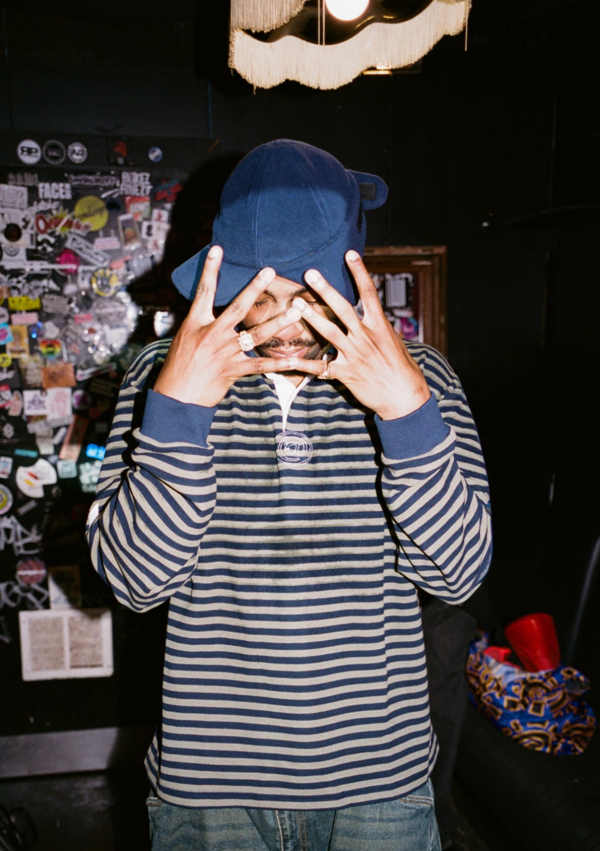 fleece trapper cap - navy