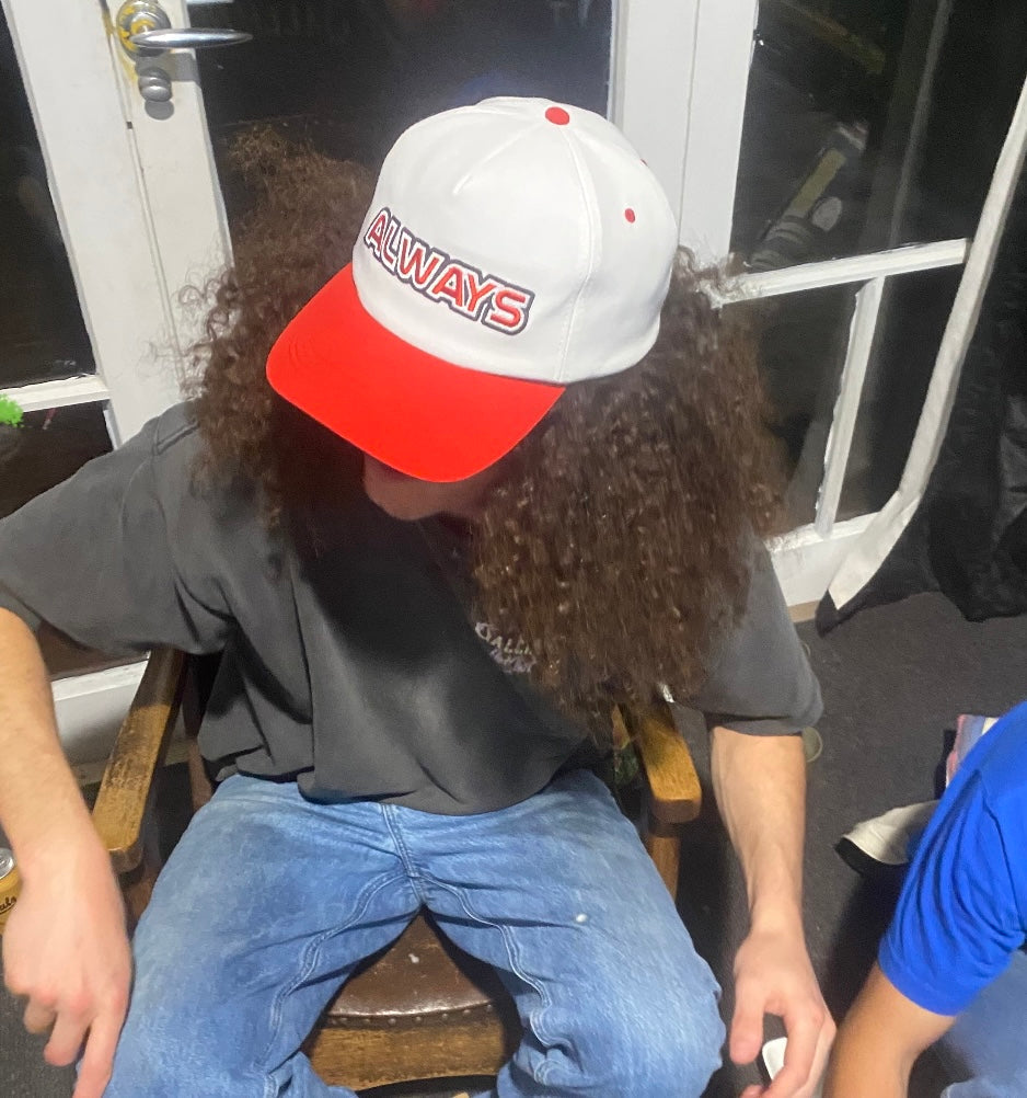 red nylon always cap