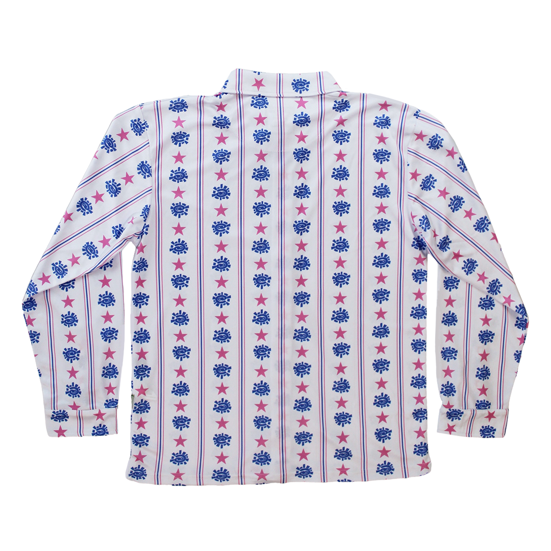 hidden placket shirt star stripes