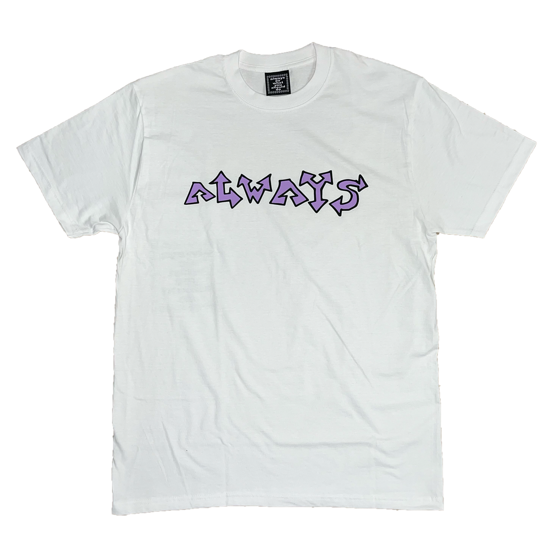 all ways tshirt - white / purple