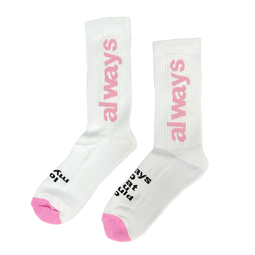 always up sock - pink/white