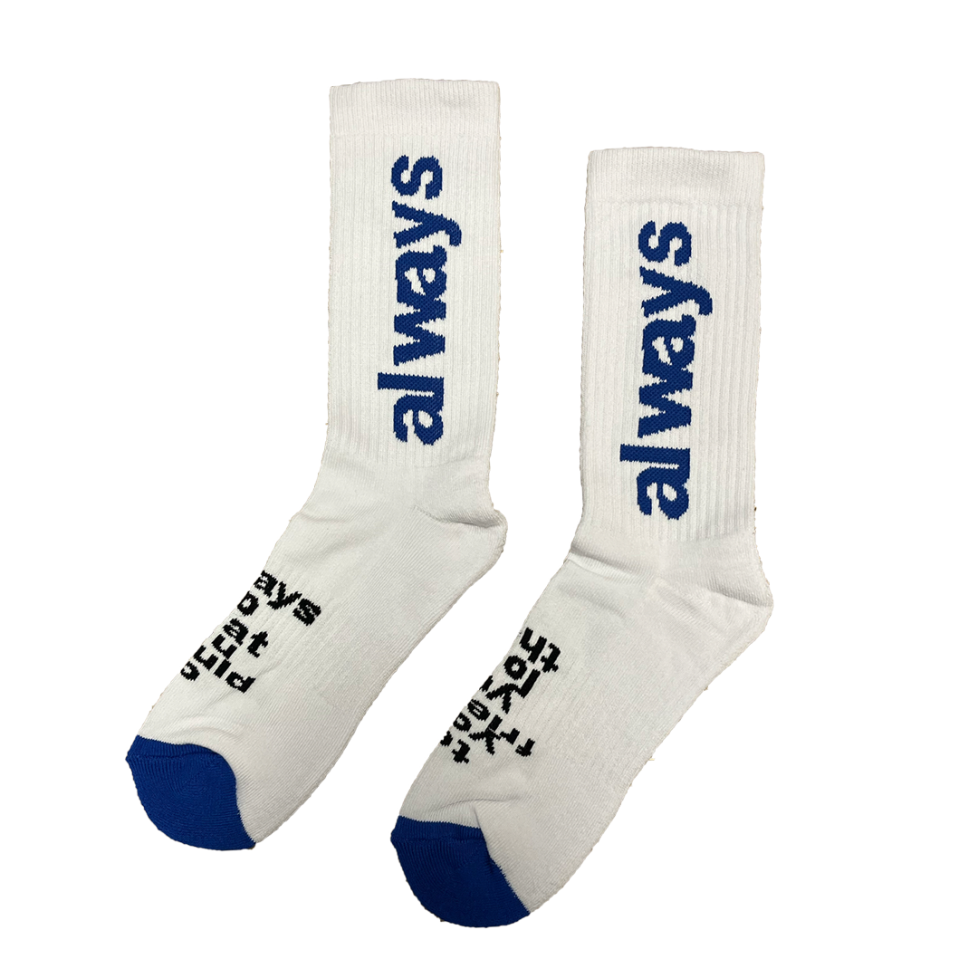 always up sock - white / blue