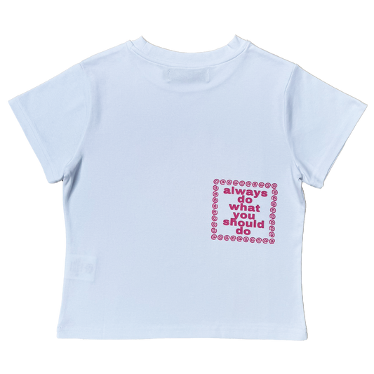 he@rt logo baby tee - white