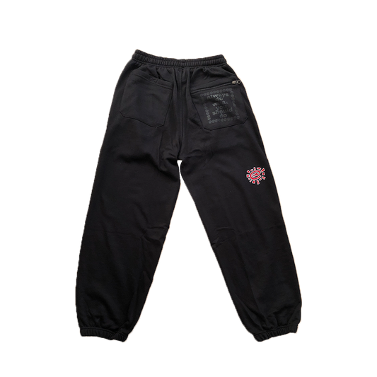 rel@xed black joggers