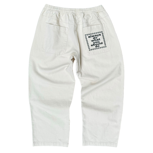 relaxed beige skate pant