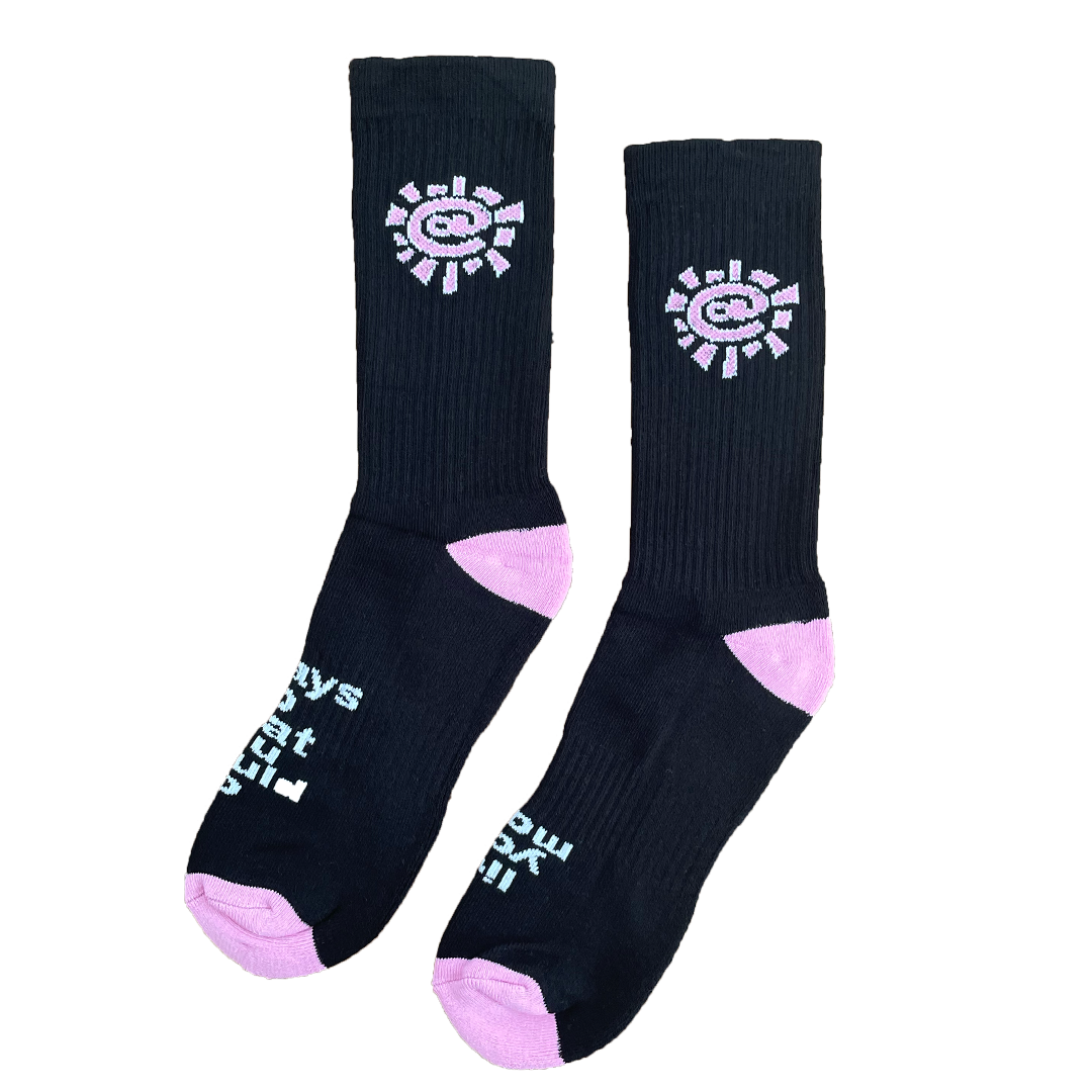 black / pink @sun sock