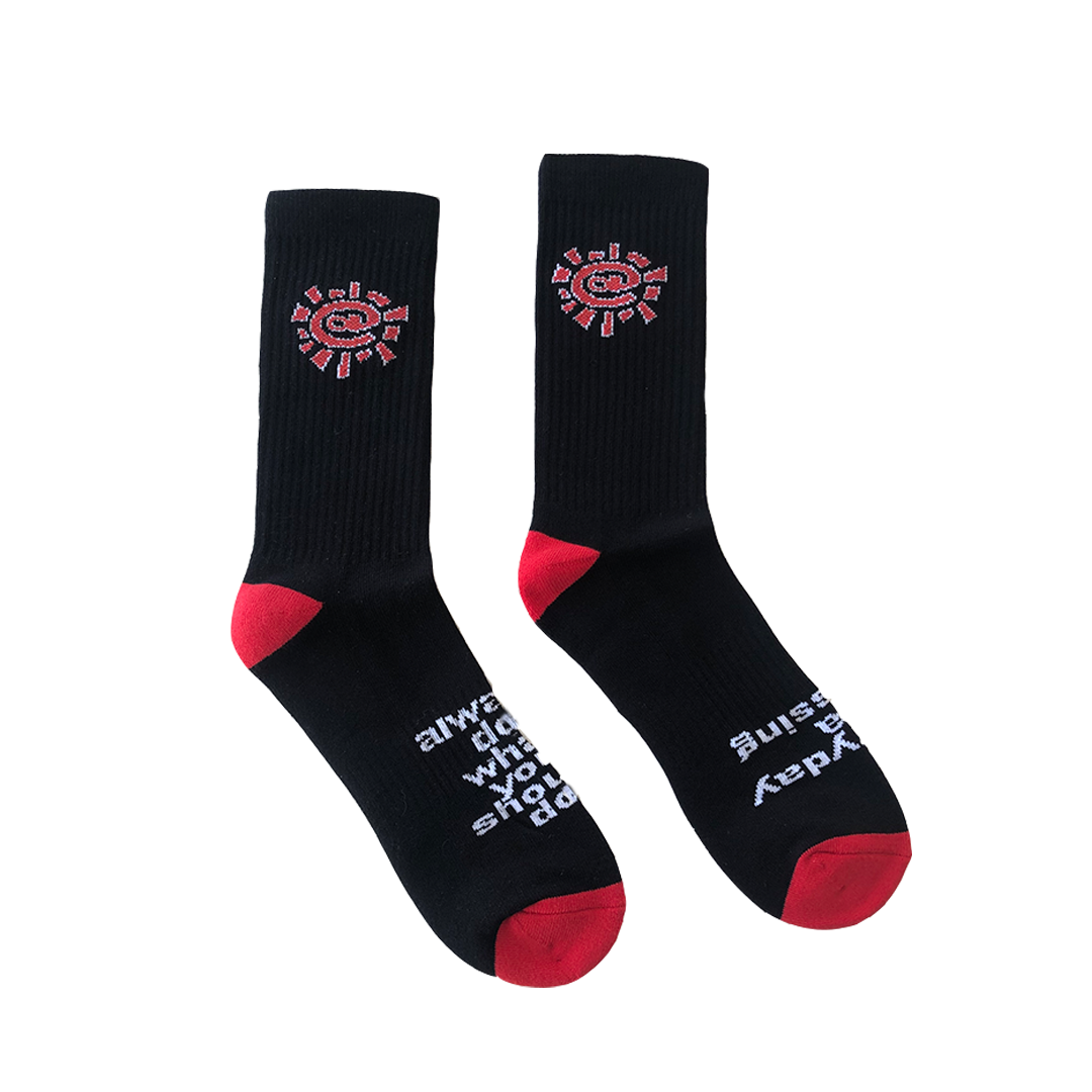 black / red @sun sock