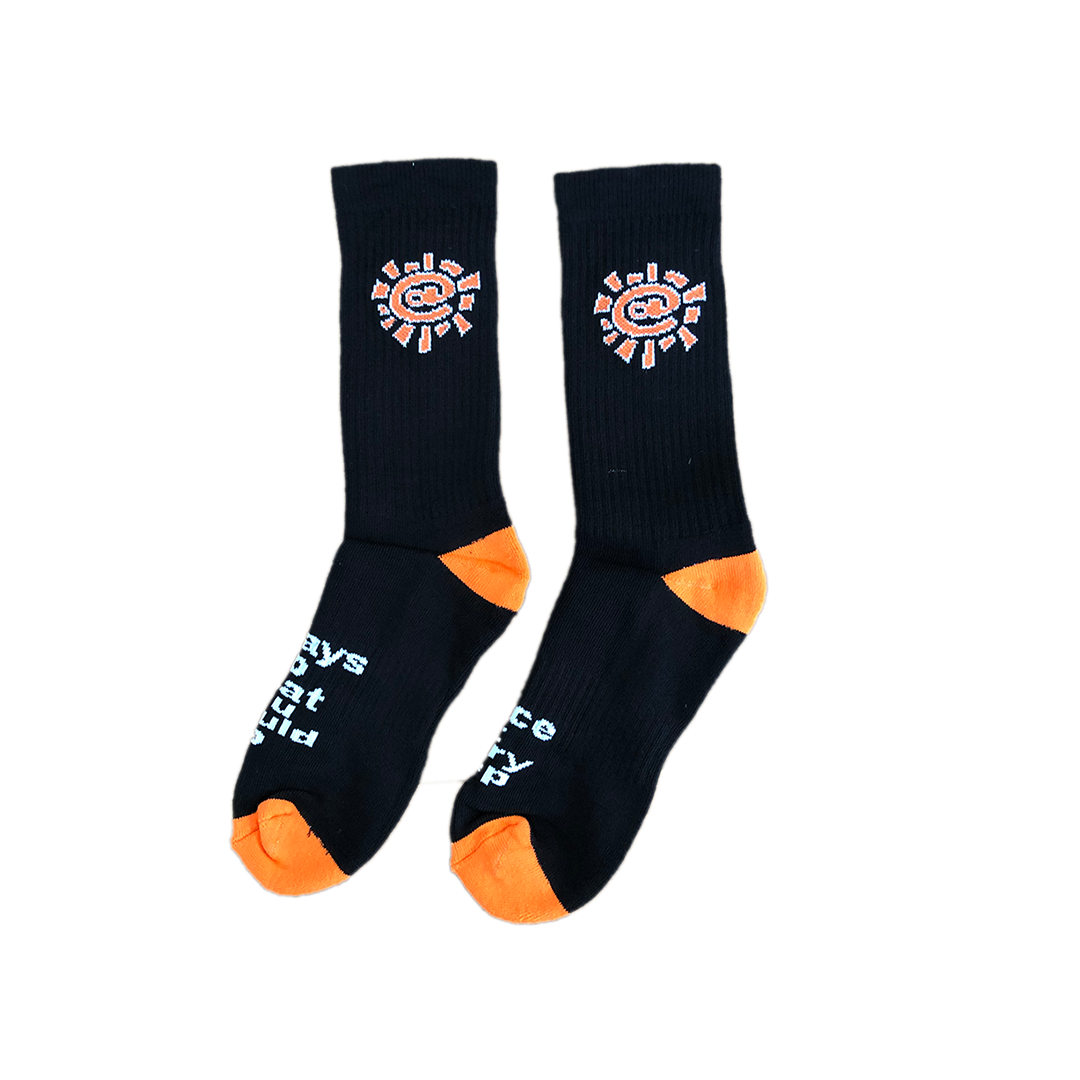 black / orange @sun sock