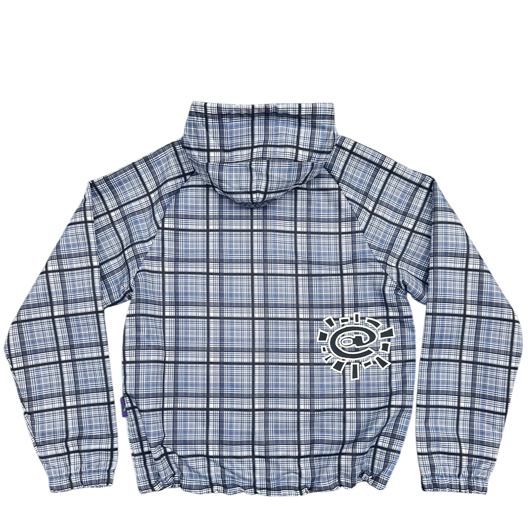plaid bandemic jacket - blue / grey