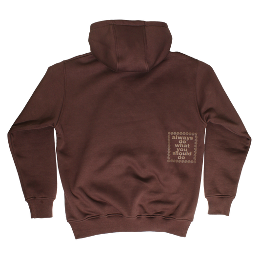small embroidered @sun hoodie brown