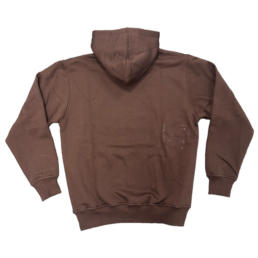 embroidered @sun hoodie brown
