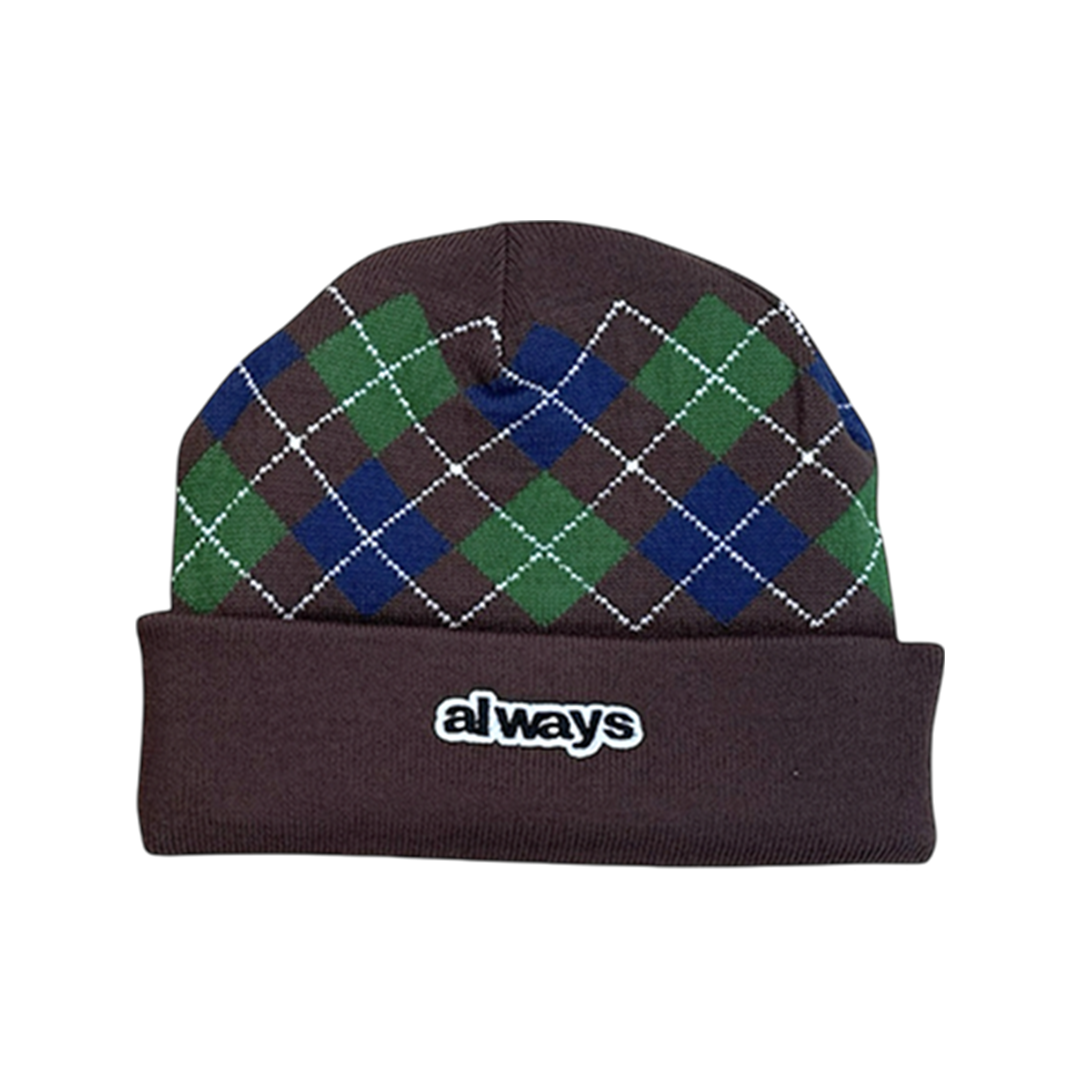 reversible brown cuff beanie - @sun/argyle