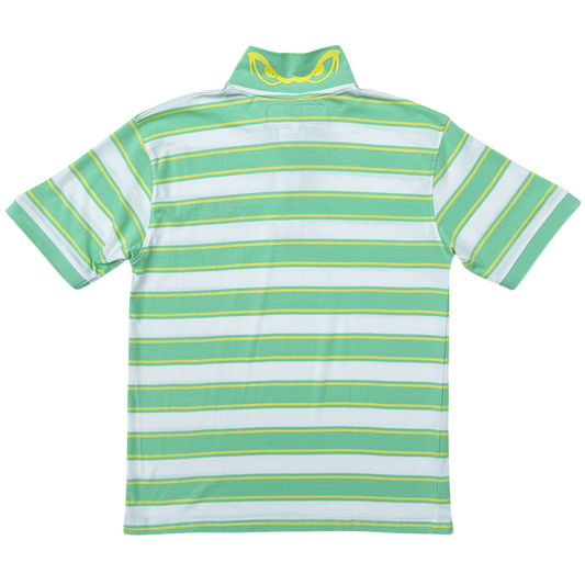 educated polo - mint green stripe