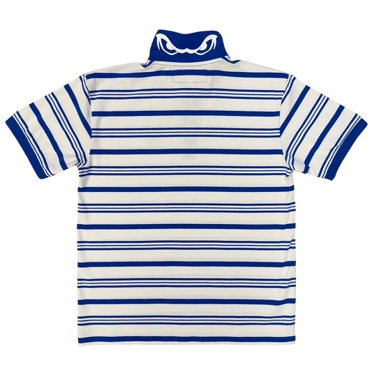educated polo - blue stripe