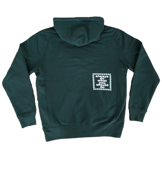 white puff @sun green hoodie