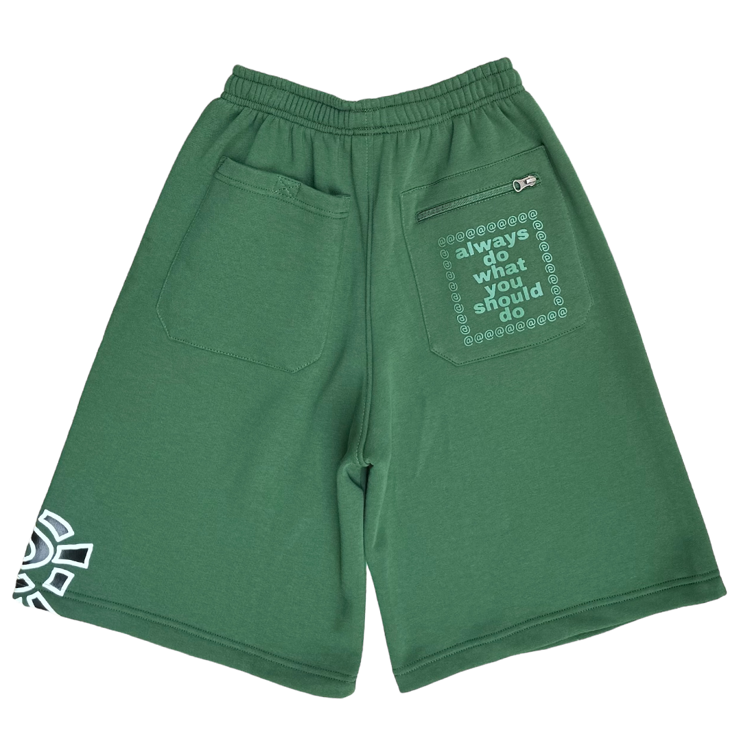 relaxed jogger shorts forrest green