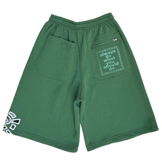 relaxed jogger shorts forrest green