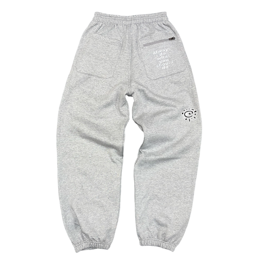 rel@xed embroidered grey jogger