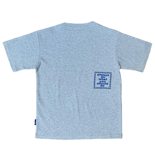 shimpei font waffle tshirt - grey