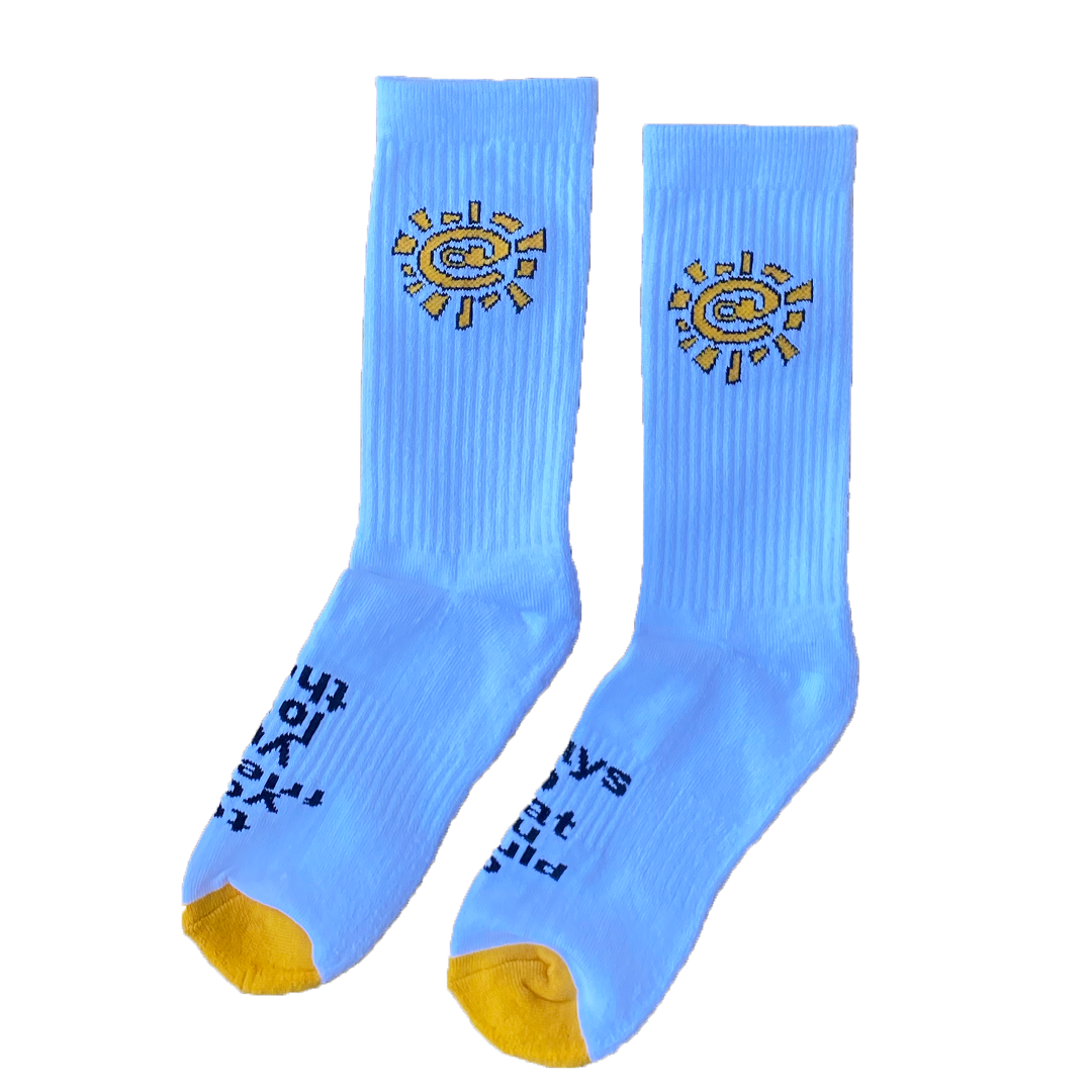 @sun sock - mandarin / white