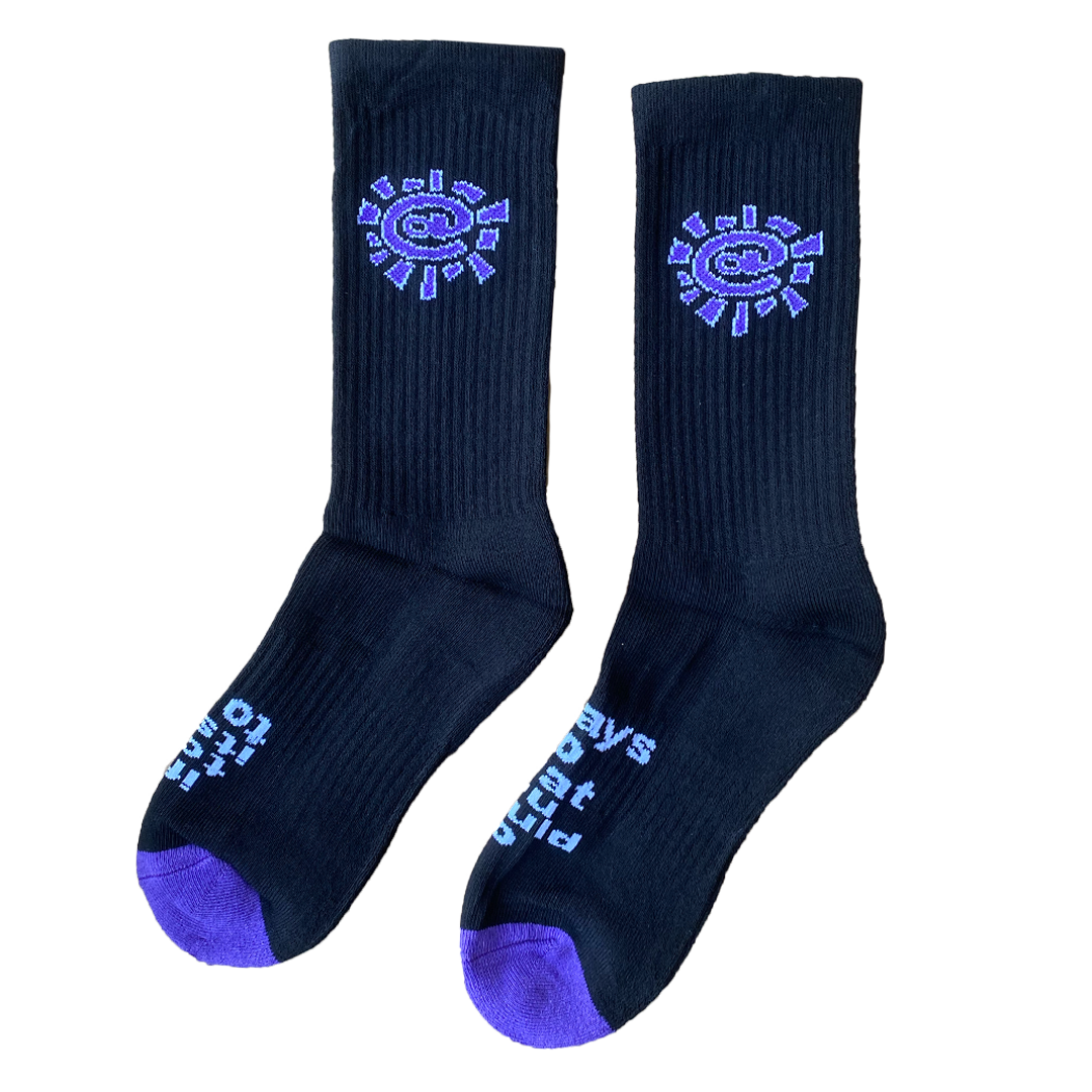 @sun sock - purple / black