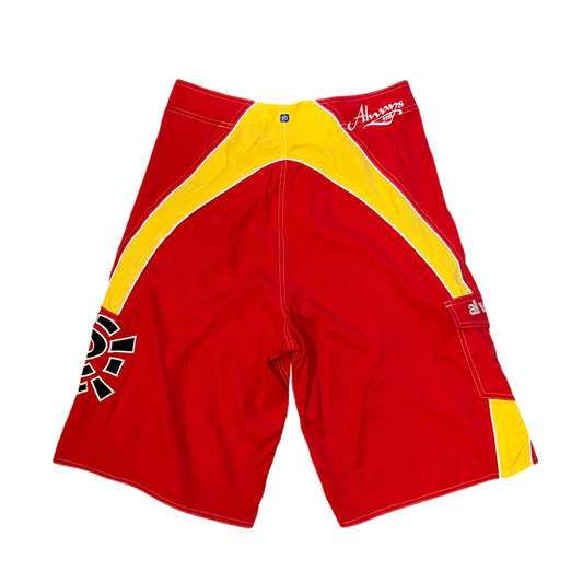 AI board shorts - red/yellow