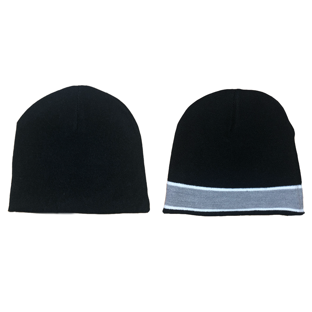 reversible no cuff beanie - silver