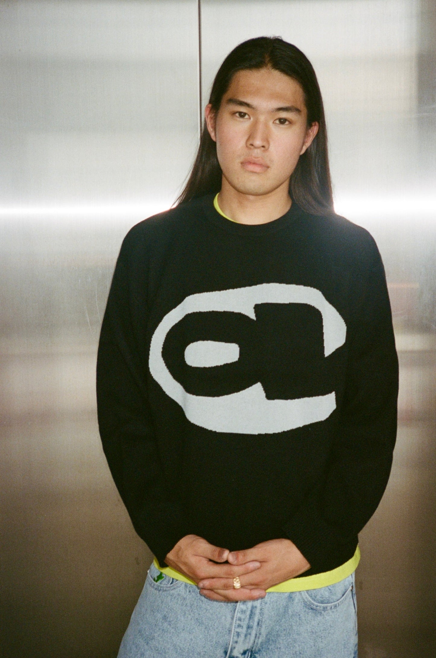 aye knitted jumper - black