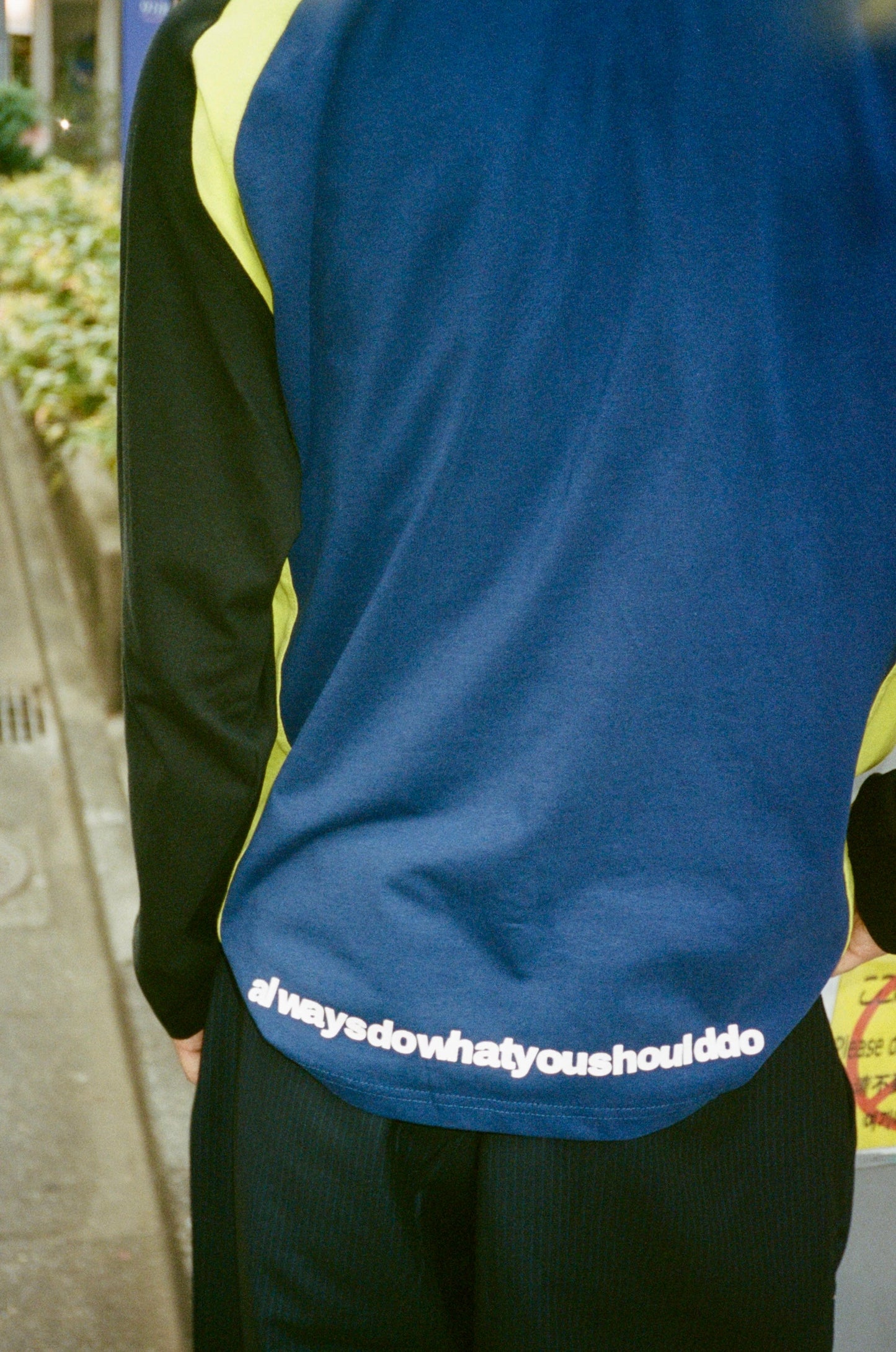 animal panelled longsleeve tshirt - navy