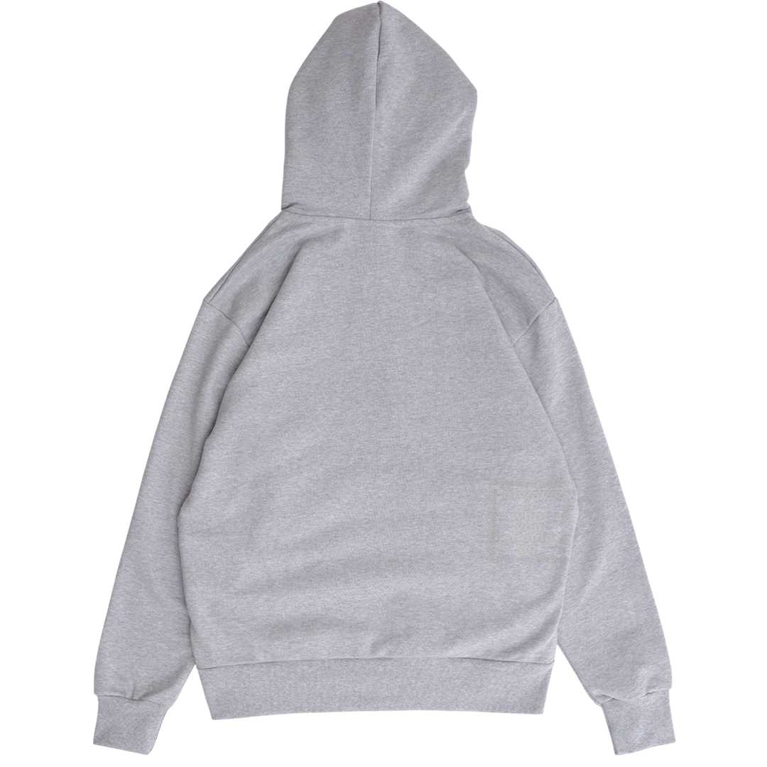 3116 applique zip up hoodie - grey