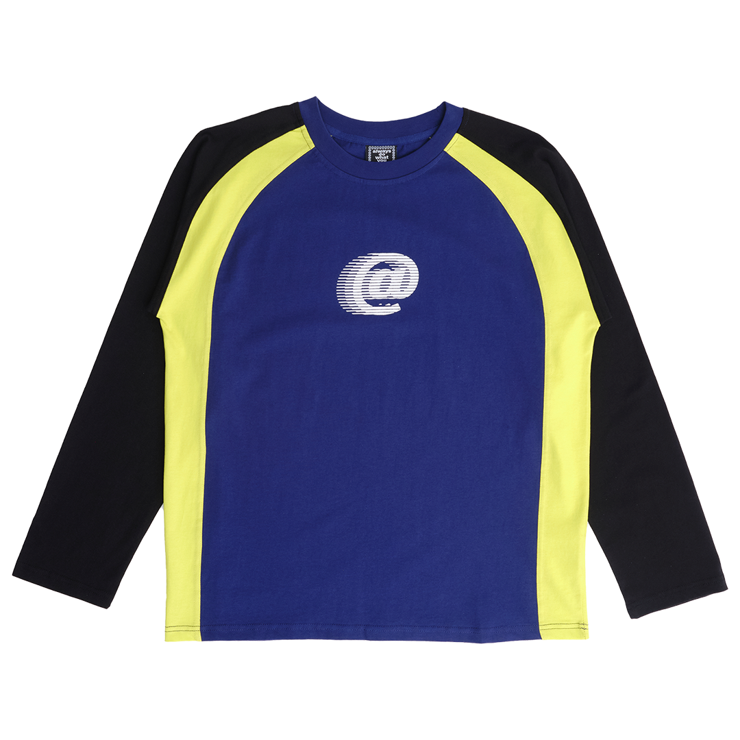 animal panelled longsleeve tshirt - navy