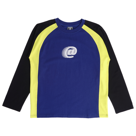 animal panelled longsleeve tshirt - navy