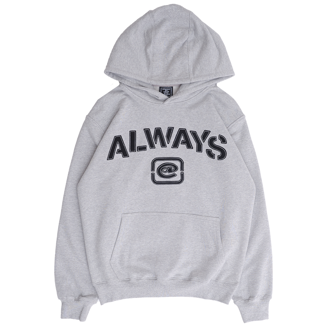 stencil applique hoodie - grey