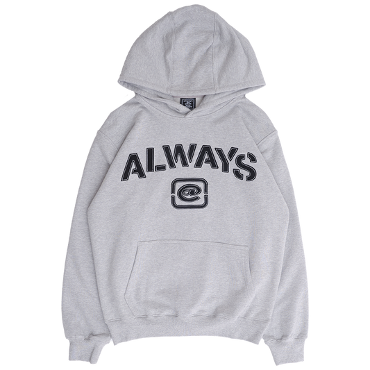 stencil applique hoodie - grey