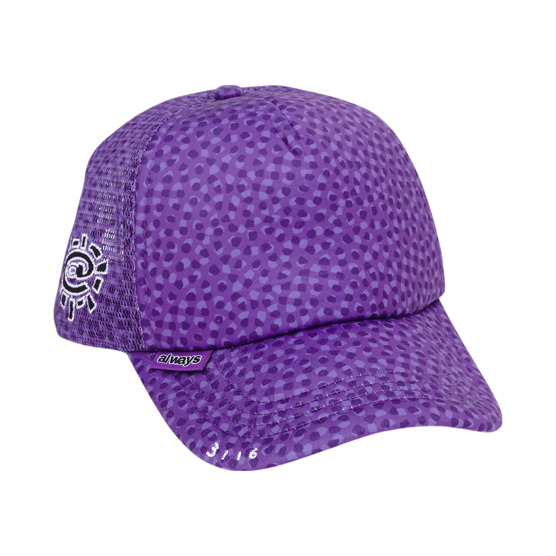 coral pattern trucker cap - purple