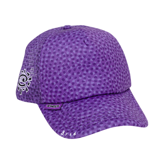coral pattern trucker cap - purple