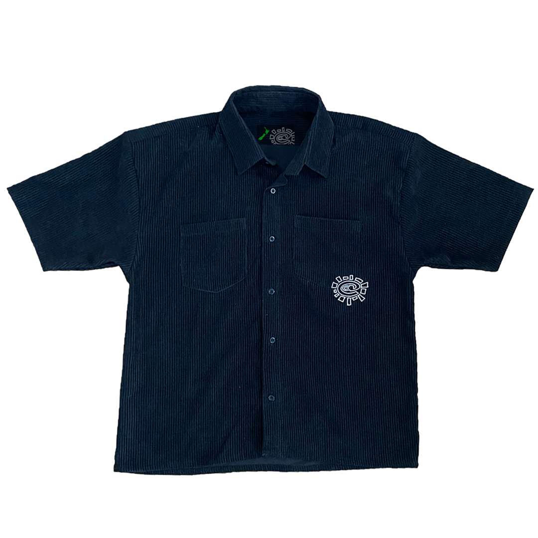 corduroy work shirt - black