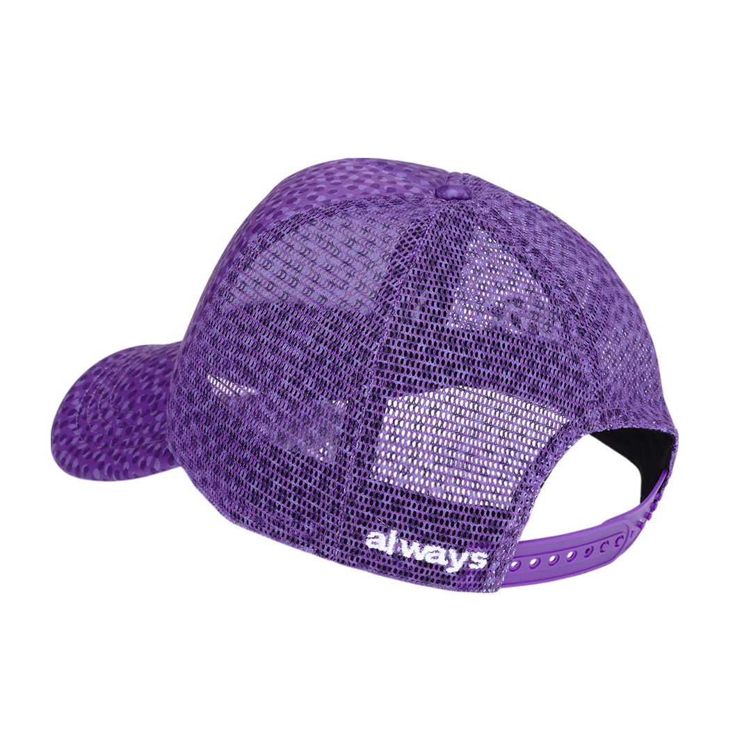 coral pattern trucker cap - purple